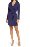 Long Sleeve Wrap Dress FRAICHE BY J, Navy, Sz M! Fabric so comfortable you will never want to take this off! Retails $120+