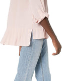 Women's French Connection Classic Crepe Light Polly Tops Shirt, Pale Pink! Sz S! Retails $85+