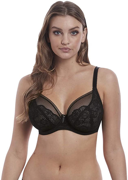 New with tags! FREYA Womens Expression Crochet-Look Underwire Plunge Bra in Black, Sz 34G! Expression is a cool new line from Freya mixing on trend crochet styling! Retails $64+