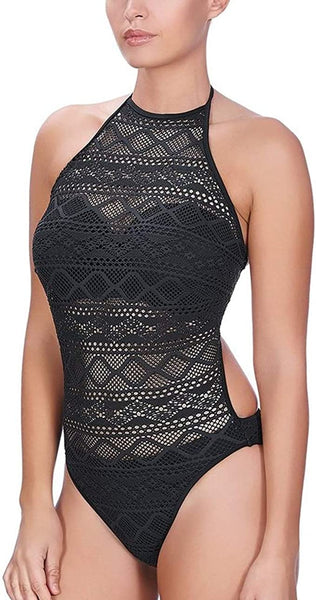 New with tags! Freya Womens Sundance Underwire High Neck One-Piece Swimsuit, Black! Sz 36DDD/38DD, M! Retails $130+