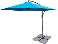 FRUITEAM 10-ft Offset Hanging Umbrella, Large Market Umbrella with Crank & Cross Base, Sky Blue!