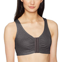New Fruit Of The Loom Comfort Cotton Blend Front Close Sports Bra, Charcoal Grey, Sz 36! Great for Women & Teens