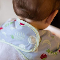 New Tidy Tot Cover & Catch Waterproof Bib attaches to highchair NO More Gaps ! Long Sleeve Coverall Baby weaning bib for BLW Baby led weaning, FRUITS! Retails $26+