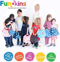 Funkins Insulated Lunch Bag for Kids | Spacious, Durable, Machine Washable | Premium Quality | Interior Pocket & Name Tag | Easy to Pack, Folds Flat for Storage | Large Size, Transportation! Retails $25+