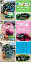 Funkins Insulated Lunch Bag for Kids | Spacious, Durable, Machine Washable | Premium Quality | Interior Pocket & Name Tag | Easy to Pack, Folds Flat for Storage | Large Size, Transportation! Retails $25+
