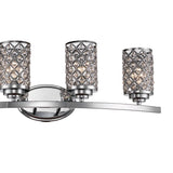 Stunning Infusion Vanity Light Bar with cylindrical shaped metal shades that feature octagon shaped crystal drops intricately placed at each opening. Retails $311+