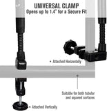 New G4Free UPF 50+ Adjustable Multi-Purpose Umbrella XL with Universal Clamp for Chair, Golf Cart, Stroller, Bleacher, Patios etc! Silver/Black! Retails $115+