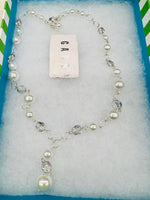 New Stunning Drop Necklace by Garbo in Silver Finish! Includes Gift Box!