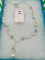 New Stunning Drop Necklace by Garbo in Silver Finish! Includes Gift Box!