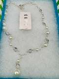 New Stunning Drop Necklace by Garbo in Silver Finish! Includes Gift Box!