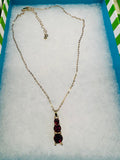 New Stunning Garnet Colour Drop Necklace in gold finish by Garbo! Includes Gift Box!