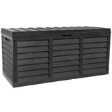 NEW BLACK 320L INDOOR/OUTDOOR PLASTIC GARDEN STORAGE BOX BY GR8 GARDEN!