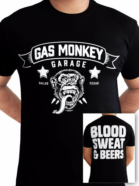 New with tags! Mens Gas Monkey Garage Blood Sweat and Beers Licensed Fast Loud Black Men T-shirt, Sz XL!