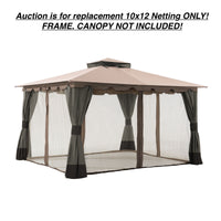 SUNJOY ORIGINAL MANUFACTURER REPLACEMENT MOSQUITO NETTING FOR MONTEREY GAZEBO (10X12 FT) L-GZ215PST-4
