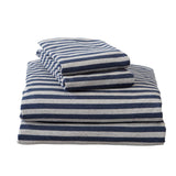 New in package! Great Bay Home Extra Soft Heather Jersey Knit Bed Sheet Set Striped Grey & Blue! Size Full/Double