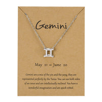 New Gemini Star Sign/Zodiac/Horoscope Pendant Necklace Hand made in silver finish by Hanbury Studio!