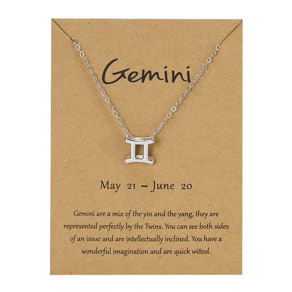 New Gemini Star Sign/Zodiac/Horoscope Pendant Necklace Hand made in silver finish by Hanbury Studio!