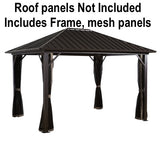 NIB! Genova Hardtop Gazebo, 10 ft. x 14 ft. Dk Brown! Missing Roof Panels!