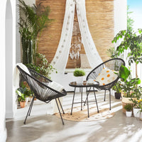 New Wayfair Wicker/Rattan 2 - Person Seating Group in Black by George Oliver! Retails $390+