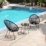 New Wayfair Wicker/Rattan 2 - Person Seating Group in Black by George Oliver! Retails $390+