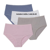 New in package! George Women's 3 Pack Cotton Briefs, Includes 2 White 1 pink, Sz 2X!