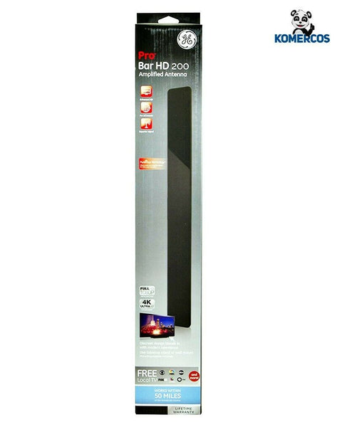 New GE HD TV Amplified Antenna Pro Bar 200 1080P 4K Cable 50 Miles