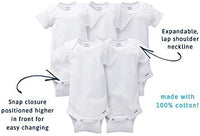 New Gerber Baby 8-Pack Short Sleeve Onesies Bodysuits, Solid White, 12 Months
