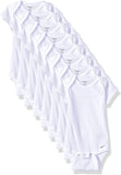 New Gerber Baby 8-Pack Short Sleeve Onesies Bodysuits, Solid White, 12 Months