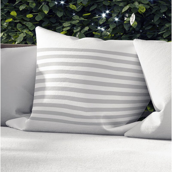 New Wayfair Giovanna Indoor/Outdoor Square Pillow Cover & Insert, grey, ivory by Sand & Stable, 14X16", Retails $50+