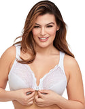 New Glamorise Women's Plus Size Wonderwire Front-Close Bra Underwire, White, Sz 42D! Retails $63+