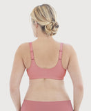 New Glamorise Womens Full Figure Wonderwire Front Close Stretch Lace Bra with Narrow Set Straps in Apricot, Sz 38D! Retails $72+