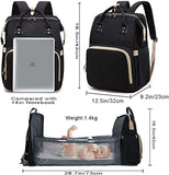 New Super Cool GLAMFORT 3 in 1 Diaper Backpack with hidden foldable crib, Multifunction Travel Backpack, Black & Blush! They thought of everything when it comes to this bag!!