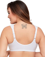 New Glamorise Womens Full Figure Plus Size Wonderwire Front Close Bra, White, Sz 38F! Also Fits 40DD, 42D, 44C, 46B! Retails $60+