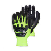 Dexterity Size 9 (XL) 13 Gauge High Visibility Anti Impact Micropore Nitrile Grip Coated Glove