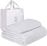 New GnO Premium Adult Weighted Blanket & Removable Bamboo Cover - (20 Lbs - 60''x80'' Queen Size)- 100% Oeko Tex Certified Cooling Cotton & Glass Beads- Organic Heavy Blanket- Designed in USA- White! Washable! Retails $159+