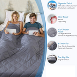New Weighted Blanket King Size for Adult and Couple Heavy Blanket with 100% Soft Cotton and Glass Beads for California King Size Bed - (30lbs, 88"x104") Dark Grey