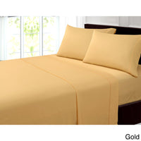 Authentic Fine Deluxe Hotel 300 Thread Count 100% Cotton Sateen Deep Pockets FULL/DOUBLE Set, Gold! Retails $80+