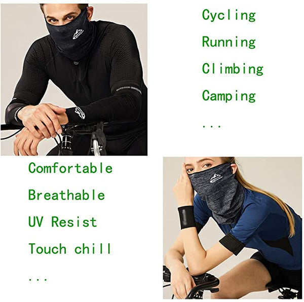 New Golovejoy Outdoor Sport Mask Face Shield Neck Gaiter for Men Cycling Climbing UV Protection Breathable, Black, One size!