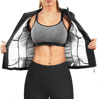 New Gotoly Women Sauna Sweat Suit Jacket, Black, Sz M!