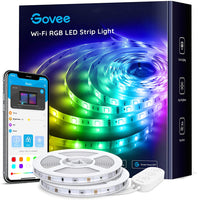 New in box! Govee LED Smart Strip Lights, App Control, Music Sync, Compatible with Alexa Google Assistant, 2 Rolls of 16.4ft, Indoor use only! Retails $100+
