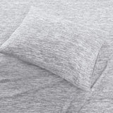 New Gracie Mills Space Dyed Cotton Jersey Knit Sheet Set Grey Full/Double!