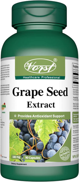 New sealed VORST Grape Seed Extract 100mg 90 Capsules | Natural Cardiovascular & Immune Health Supplement for Blood Pressure , LDL Cholesterol , Cognitive Function and Wrinkles | 85% OPC | Paleo Friendly | 1 Bottle
