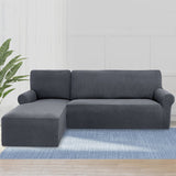 New Wayfair 2-Piece Soft Stretch L-Shaped Box Cushion Sectional Sofa Slipcover (Left Chaise) by Winston Porter, Grey! Retails $150+