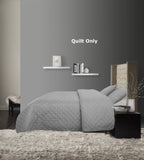 Comfort Bay Solid Queen Quilt Light Grey 86 in X 86 in.