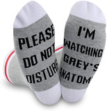 New Funny TV Show Inspired Socks Please Do Not Disturb I'm Watching Grey's Anatomy Gift for Grey's Anatomy Fans