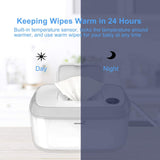 New Wipe Warmer, Baby Diaper Wipes Dispenser Holder BPA-Free with Precise Temperature Control, Evenly and Quickly Top Heating, Large Capacity, Silent for Baby, Perfect Warmth