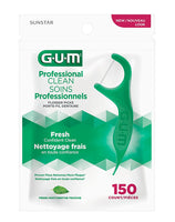 New GUM Professional Clean Flossers Extra Strong Flosser Pick, Fresh Mint, 150 Count Color - Green