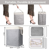 New Large Laundry Hamper with Rods, SUPTMAX Foldable Laundry Basket Storage Bins for Clothes Blankets Books (Beige+Grey)