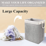 New Large Laundry Hamper with Rods, SUPTMAX Foldable Laundry Basket Storage Bins for Clothes Blankets Books (Beige+Grey)