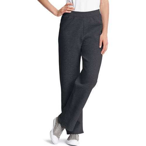 New Women's Hanes Fleece Lined Flat front Sweat Pants in Black! Sz M!